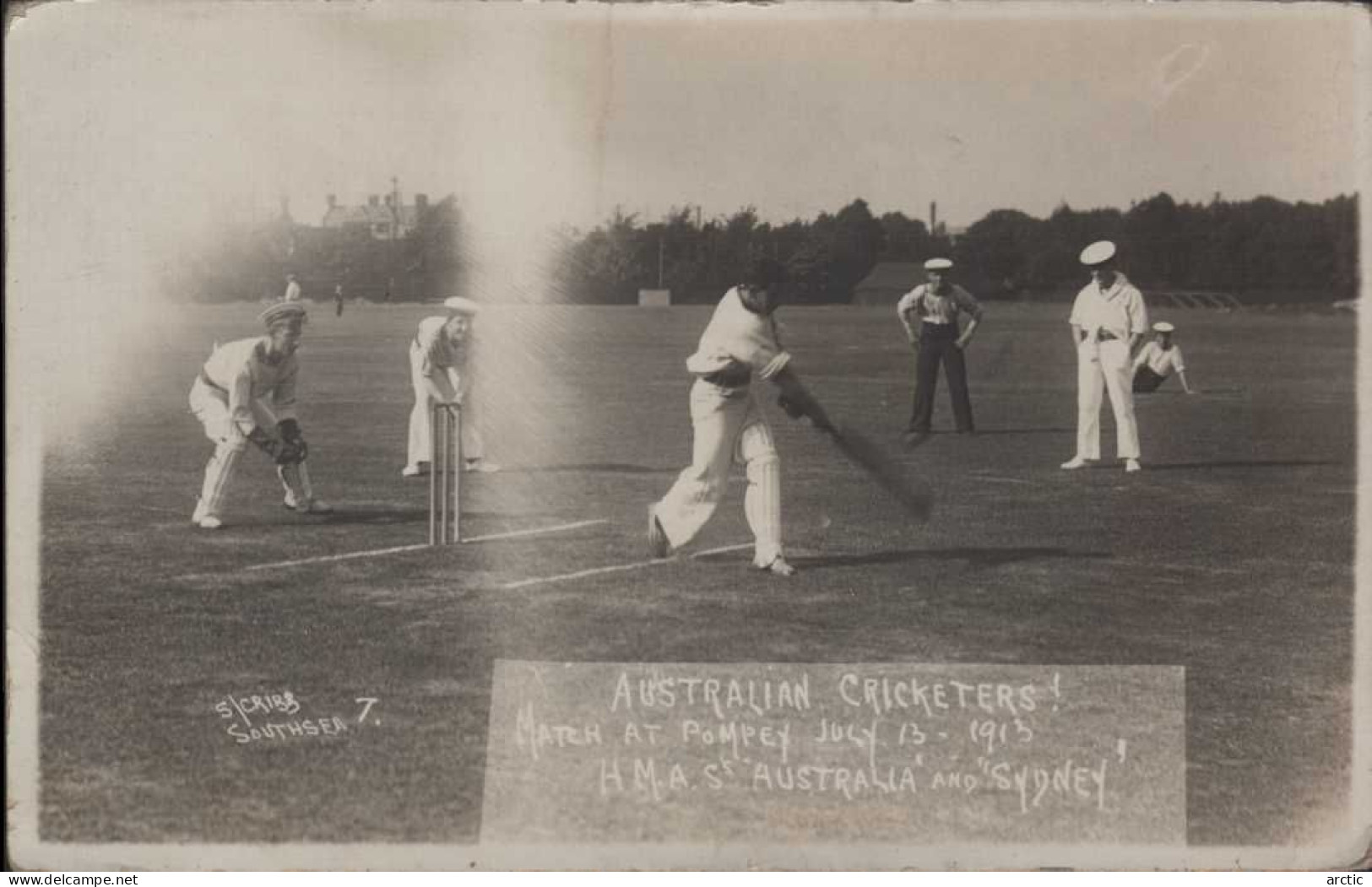 Australian Cricketers Match At Pompey July 13 1913  H M A St Astralia Et Sydney - Cricket