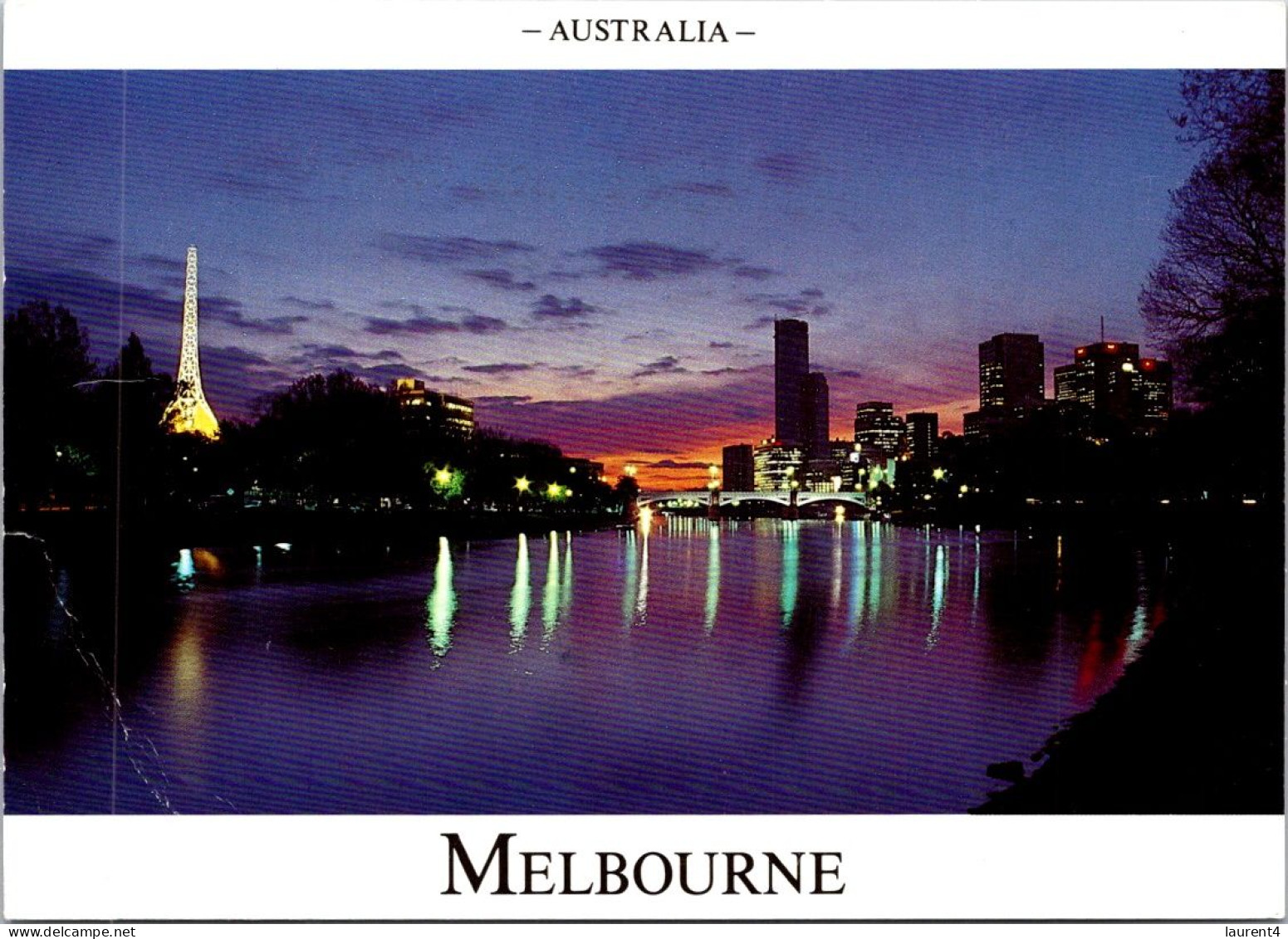 11-12-2023 (1 W 51) Australia - VIC - City Of Melbounre River At Night (posted With Seadragon Stamp) Fold Bottom Left - Adelaide