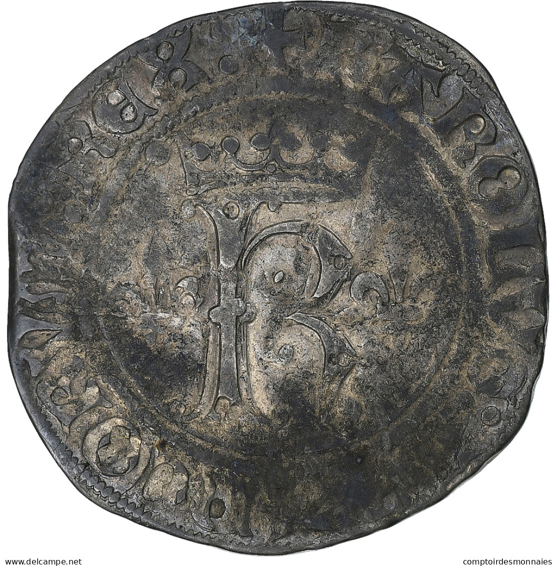 France, Charles VIII, Karolus, 1488-1498, Paris, TB+, Billon, Duplessy:593 - 1483-1498 Charles VIII The Affable