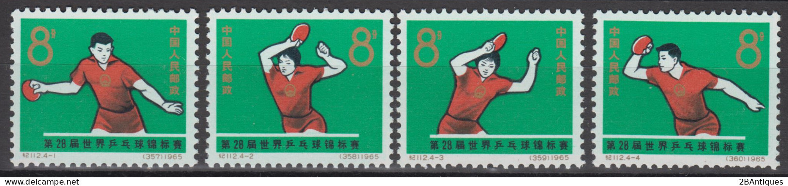 PR CHINA 1965 - World Table Tennis Championships, Beijing MNH** XF OG - Neufs