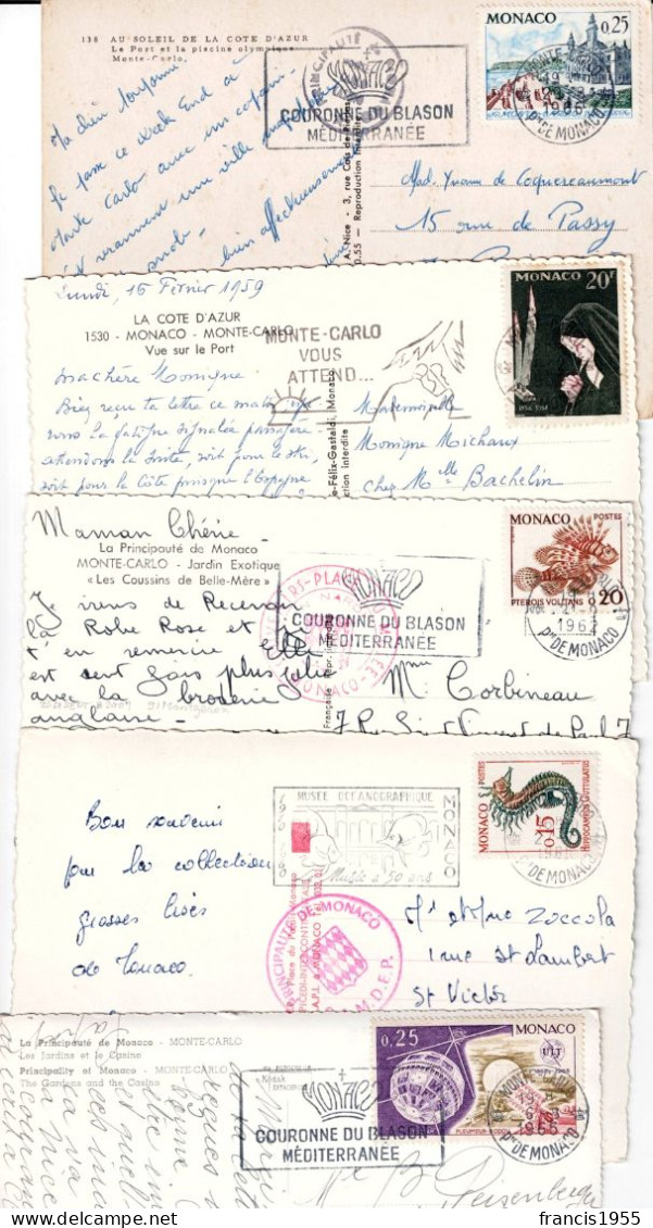 Oblitération De Monaco Sur Care Postale - Cartas & Documentos