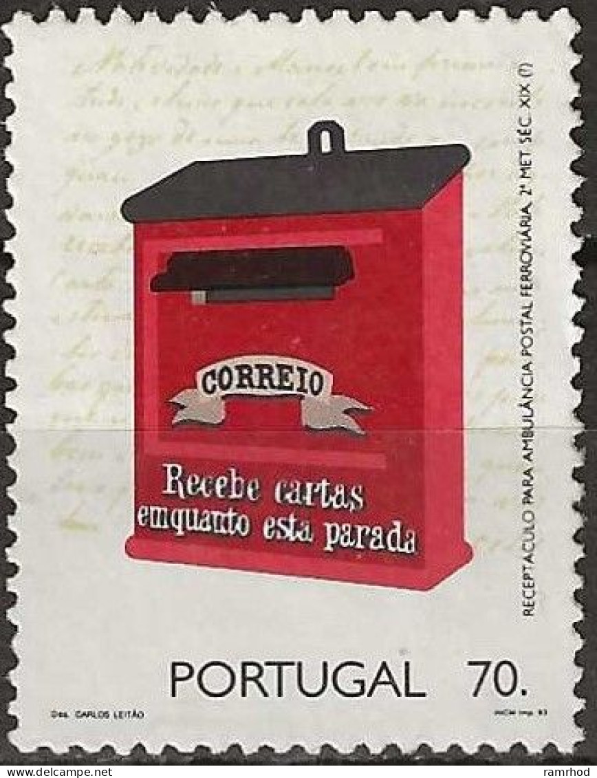 PORTUGAL 1993 Post Boxes - 70e. - 19th-century Wall-mounted Box For Railway Travelling Post Office FU - Gebruikt