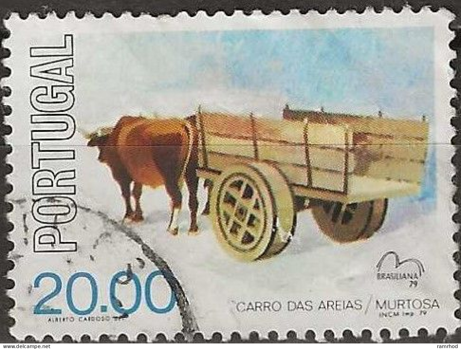 PORTUGAL 1979 Brasiliana 79 International Stamp Exhibition. Portuguese Country Carts - 20e. - Sand Cart, Murtosa FU - Used Stamps