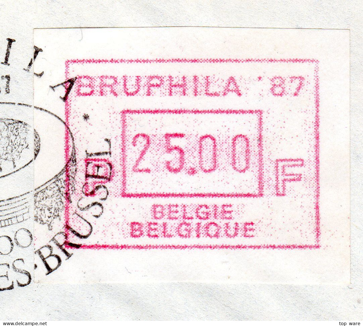 Belgien Belgique Belgie ATM 6.2 C BRUPHILA FDC 25F Poste Restante 9.5.87 To Portugal 25$0 Funchal 29.5.87 / Frama - Covers & Documents
