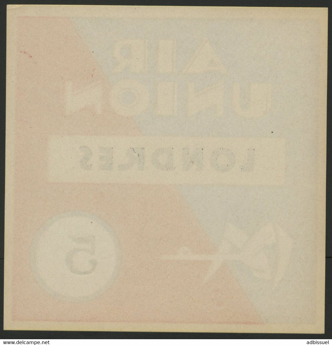 1923 - 1933 AVIATION AIR UNION (Deviendra Air France en 1933) Etiquette bagage (Luggage label)