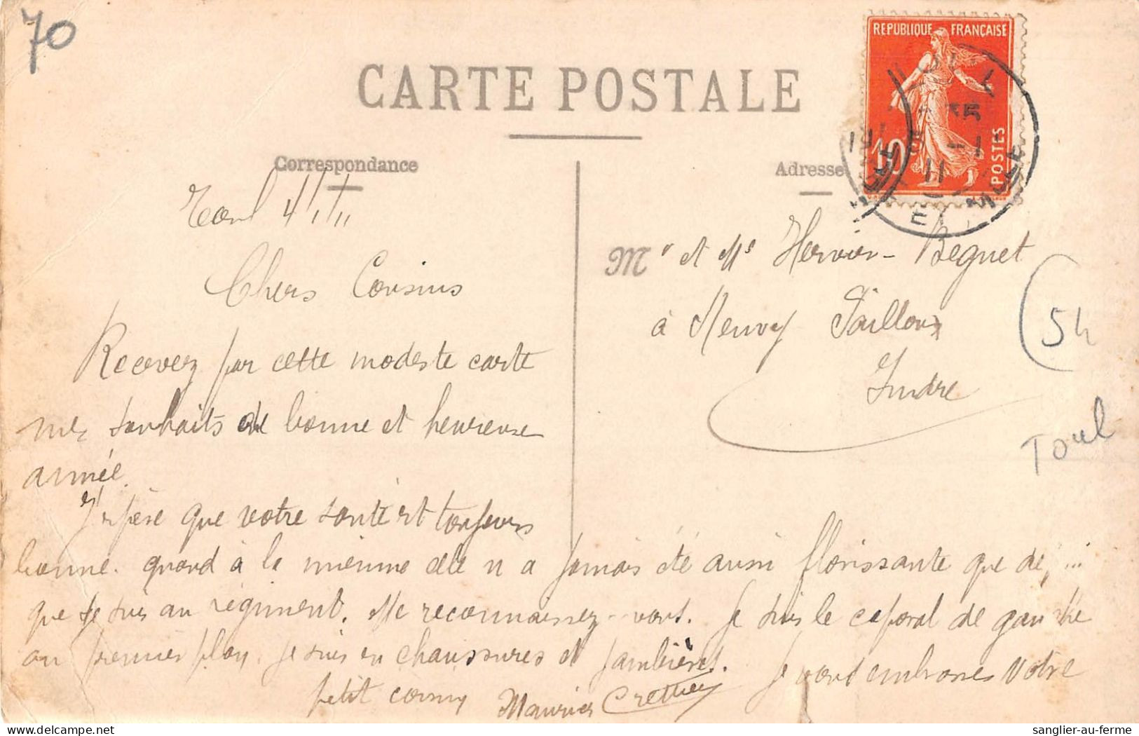 CPA 54 TOUL / CARTE PHOTO AVEC DES POILUS / SITUEE AU VERSO - Toul