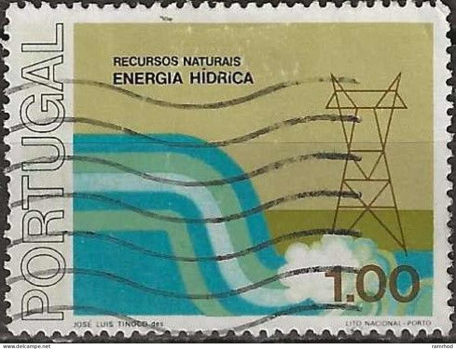 PORTUGAL 1976 Uses Of Natural Energy - 1e Hydroelectric Power FU - Used Stamps