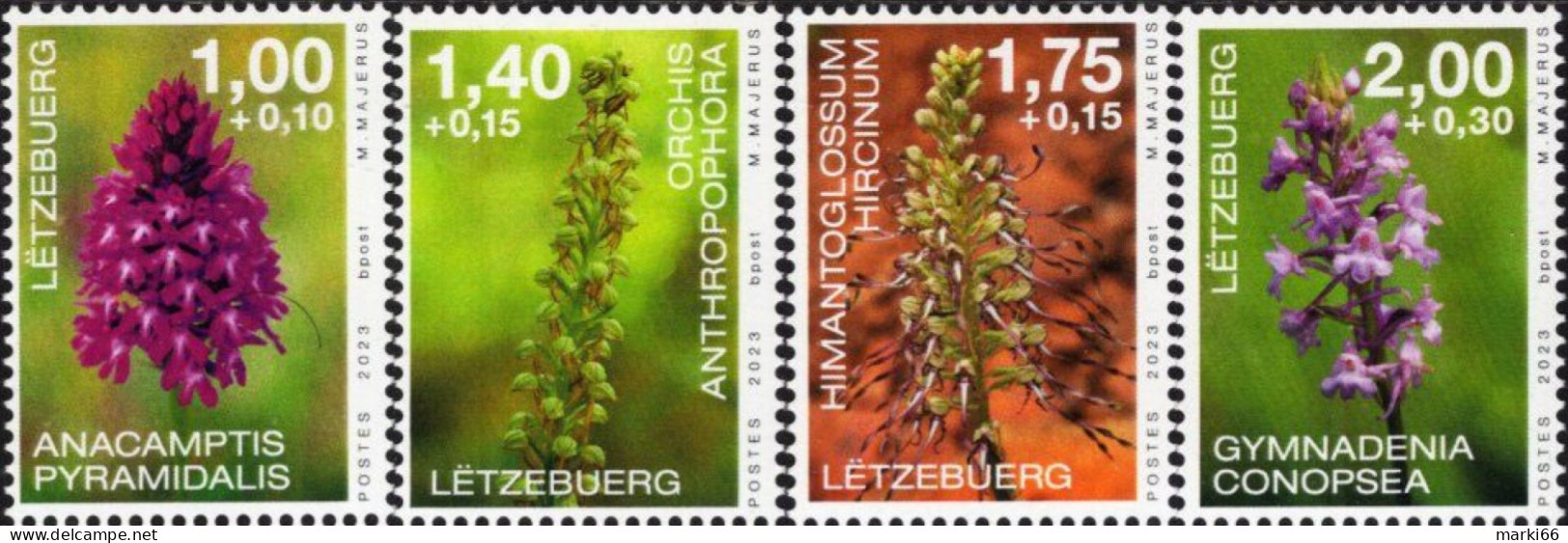 Luxembourg - 2023 - Orchids - Mint Stamp Set With Charity Surcharge - Unused Stamps