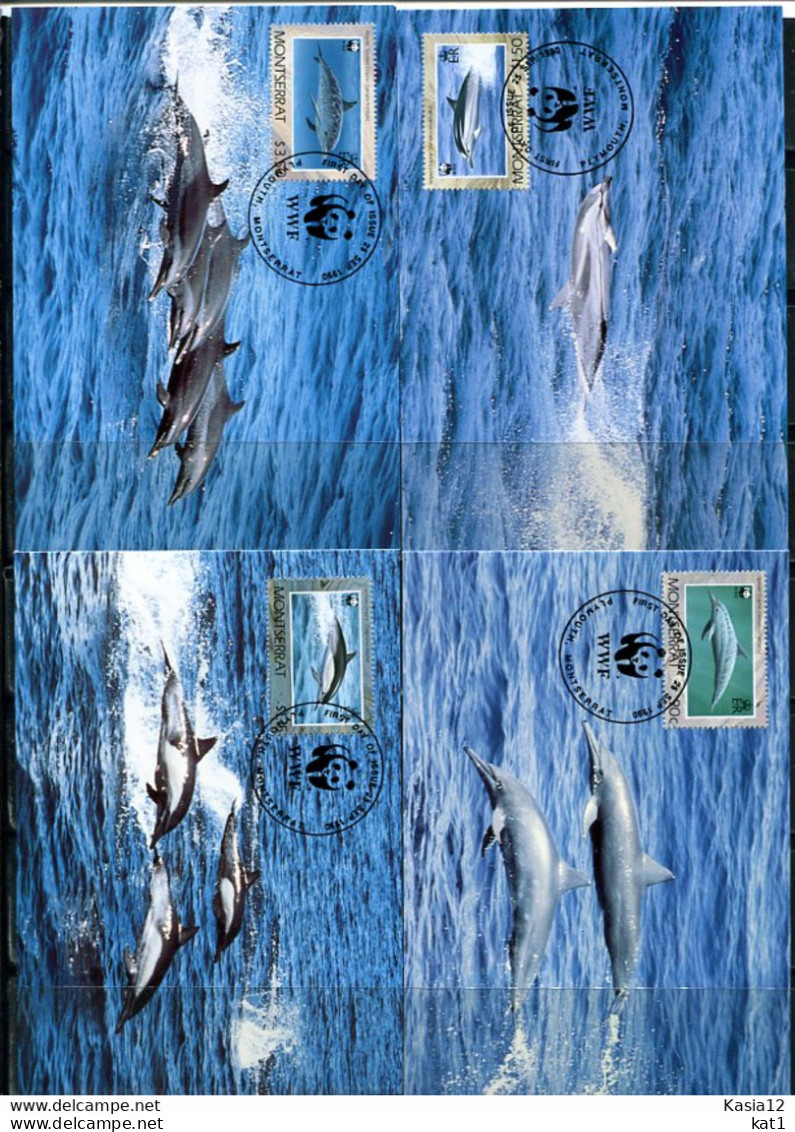 A51647)WWF-Maximumkarten Saeugetiere: Montserrat 786 - 789 - Maximumkaarten