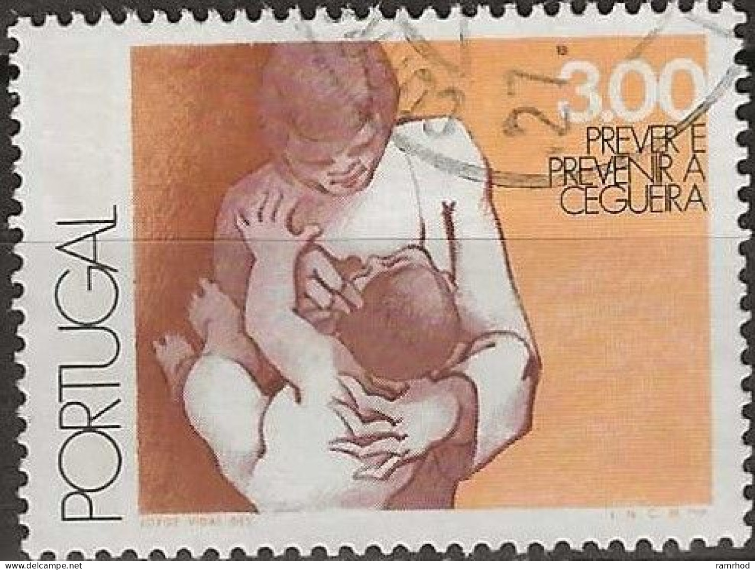 PORTUGAL 1976 World Health Day. Detection And Prevention Of Blindness - 3e. - Examining Child's Eyes FU - Used Stamps