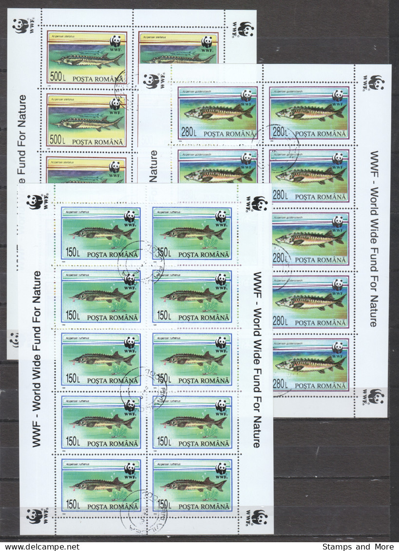 Romania 1994 Kleinbogen Mi 5034-5036 WWF - FISHES - Gebraucht