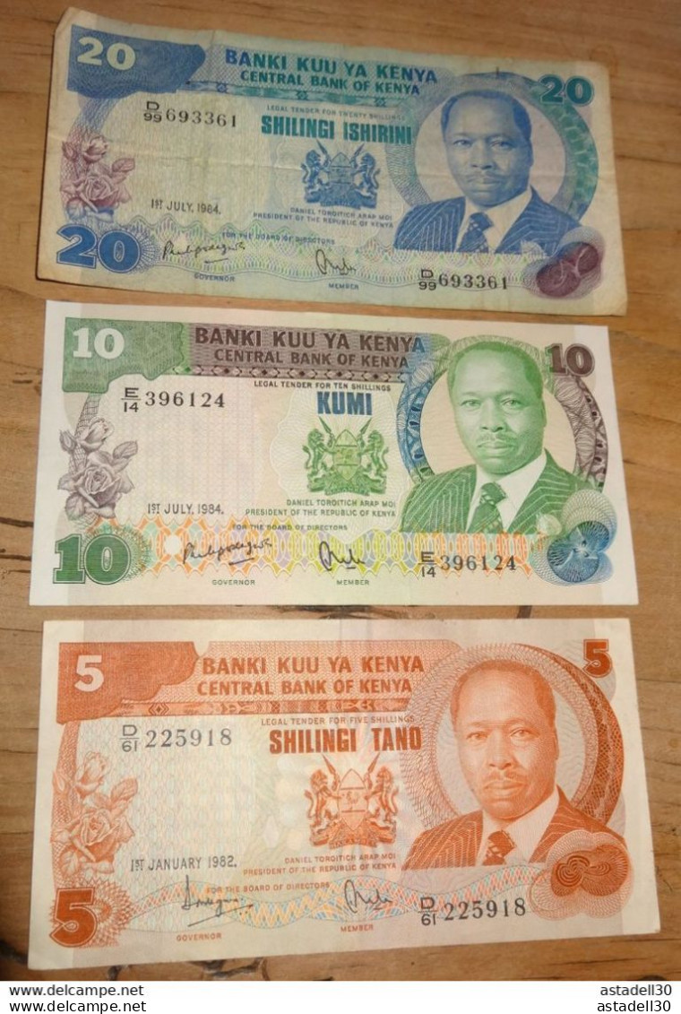 KENYA : 3 Billets Des Annees 80 ............ CL-2-39 - Kenia