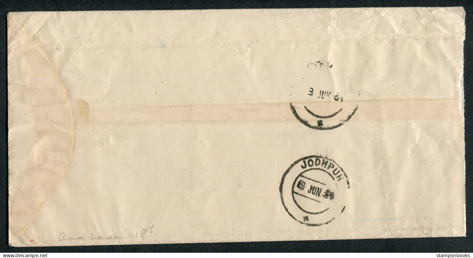 1934 India Alwar State Service, Costoms & Exerciase Commissioner Official Airmail Cover - Glasgow Scotland Via Jodpur - 1911-35 King George V