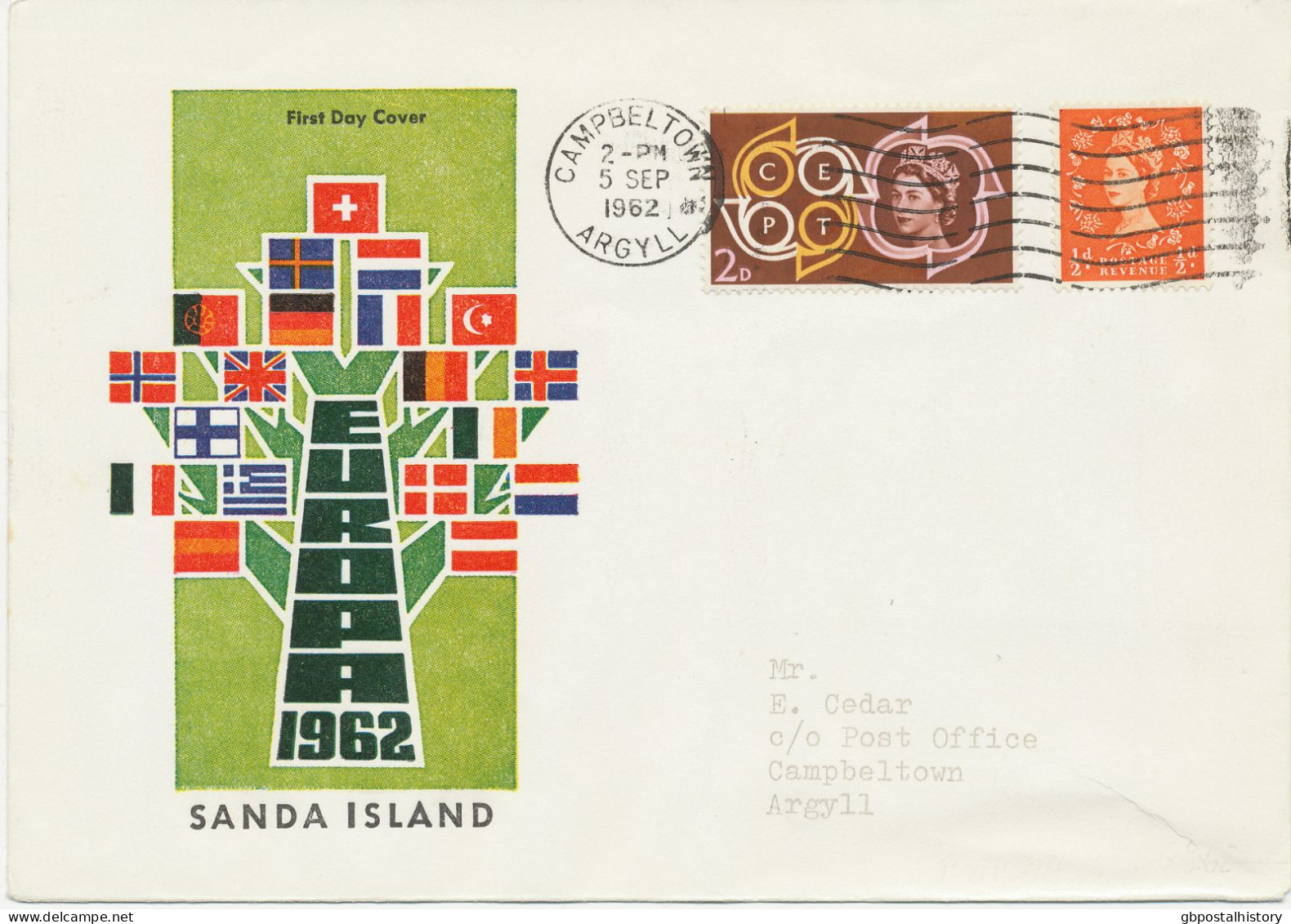 GB SANDA ISLAND COLLECTION 1962/6, 7 different EUROPA-FDC's in superb condition, extremely rare