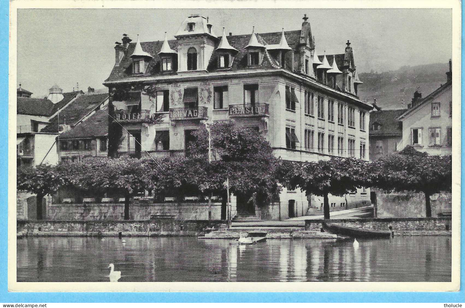 Lutry (Lausanne-Vaud) +/-1950-Hotel De Ville Et Du Rivage-Pension-Prop.Charly Bernhard-Lac Léman- - Lutry