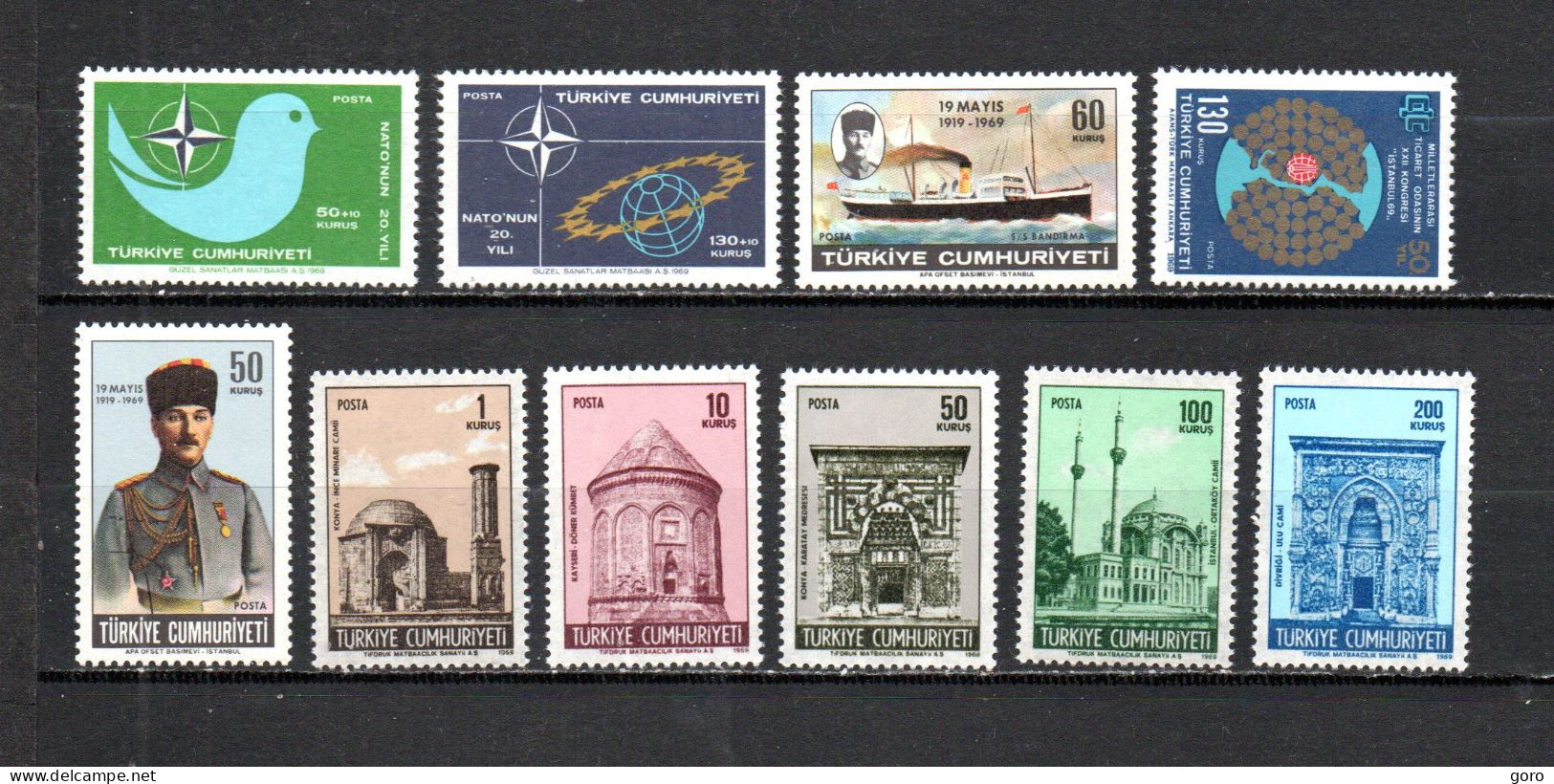 Turquía   1969  .-  Y&T   Nº   1888/1889-1894/1895-1896-1897/1901   ** - Unused Stamps