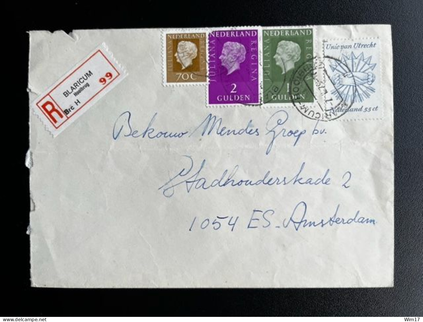 NETHERLANDS 1979 REGISTERED LETTER BLARICUM HOOIBRUG TO AMSTERDAM 07-02-1979 NEDERLAND AANGETEKEND - Lettres & Documents