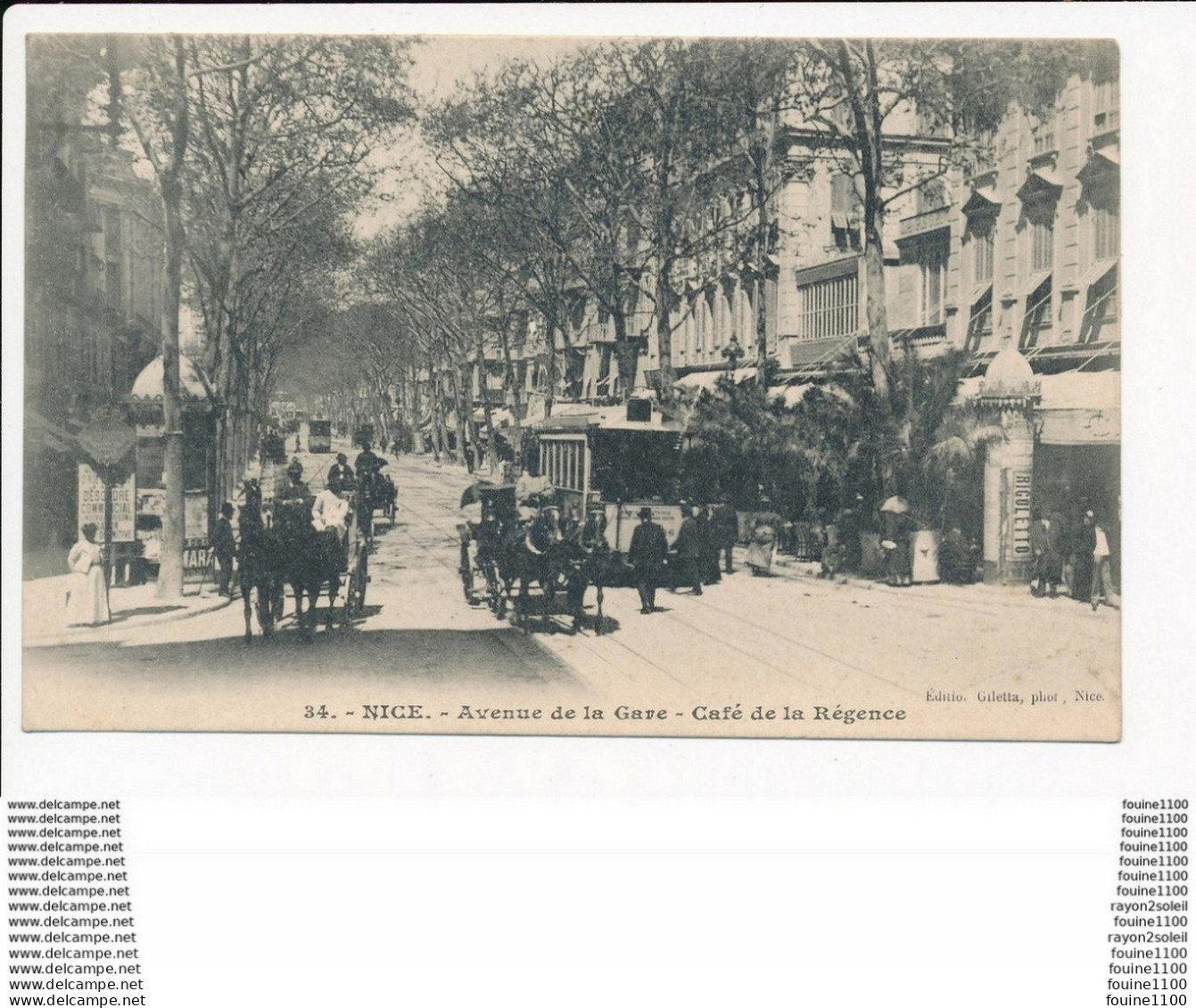 Carte De NICE Avenue De La Gare  Café De La Régence ( Tramway )  ( Recto Verso ) - Transport Urbain - Auto, Autobus Et Tramway