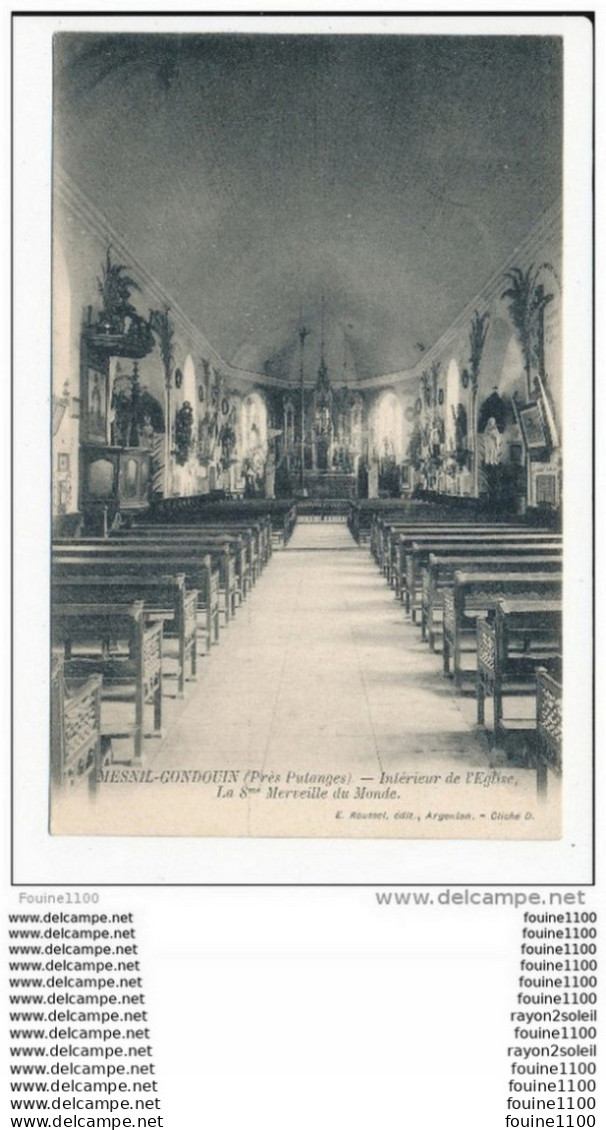 Carte  ( Environs De Putanges ) Mesnil Gondouin Intérieur De L' église  ( Recto Verso ) - Putanges