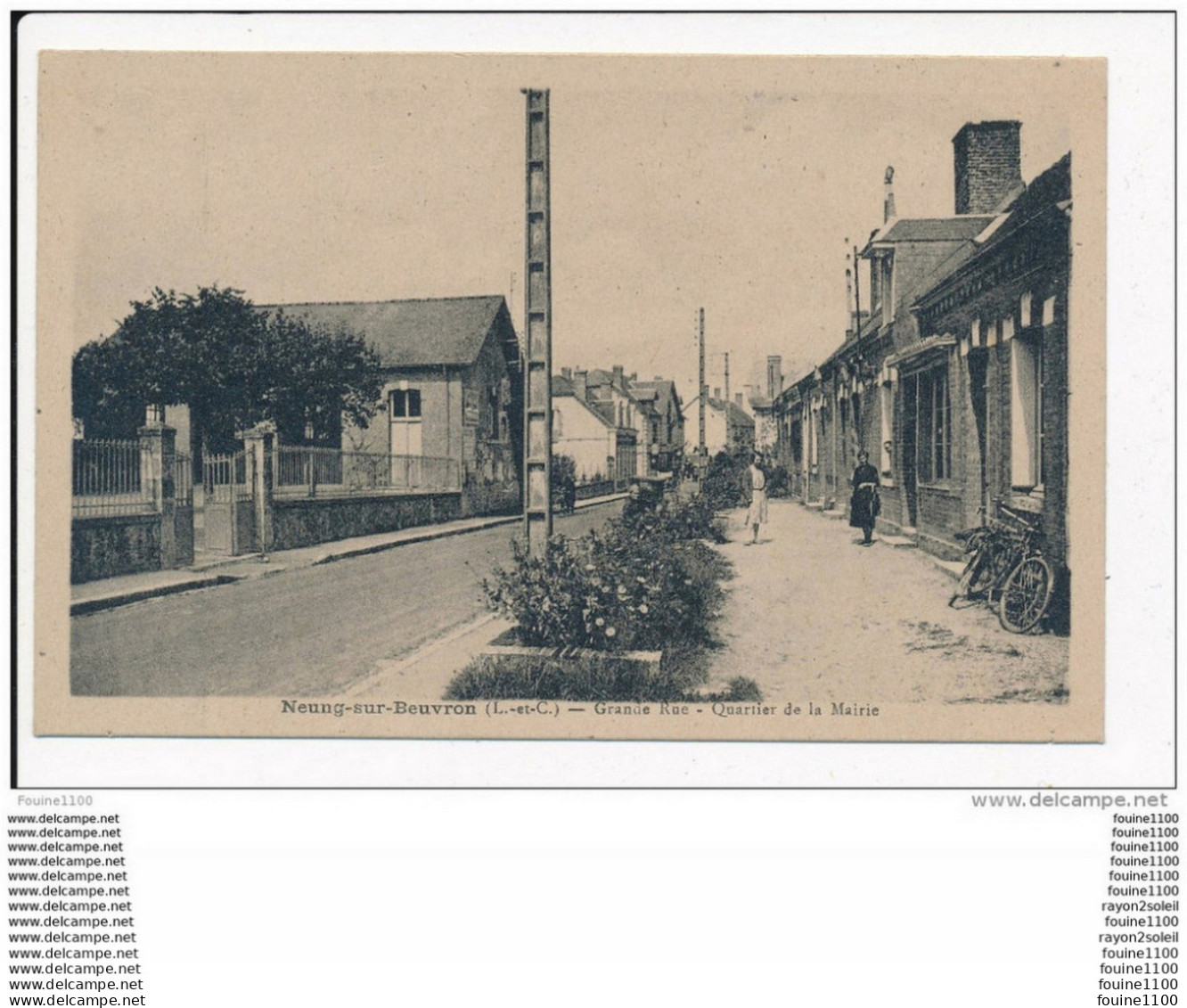 Carte De Neung Sur Beuvron  Grande Rue Quartier De La Mairie   ( Recto Verso ) - Neung Sur Beuvron