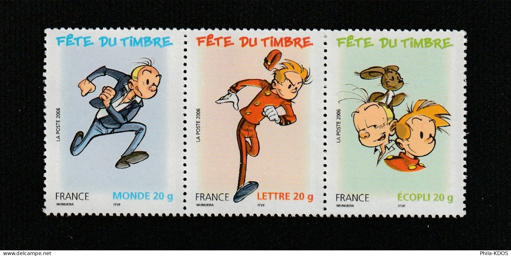 (Sous La Faciale > 4.50 €) " FDT 2006 : SPIROU " Sur 3 Timbres Neufs ** MNH De France. N° YT 3877 à 3879 4026 A Saisir ! - Comics