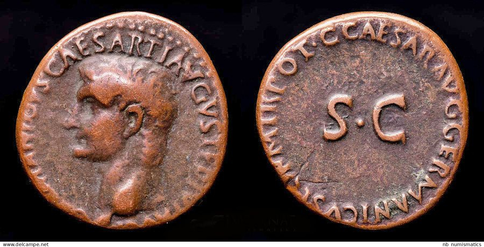 Germanicus AE As Legend Around S C - The Julio-Claudians (27 BC Tot 69 AD)
