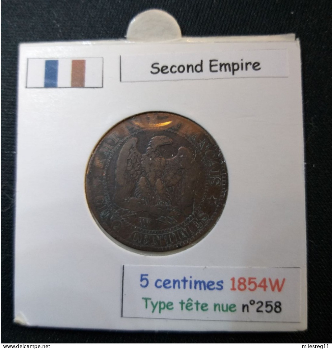 France 1854W 5 Centimes Type Napoléon III Tête Nue (réf Gadoury N°152) - 5 Centimes