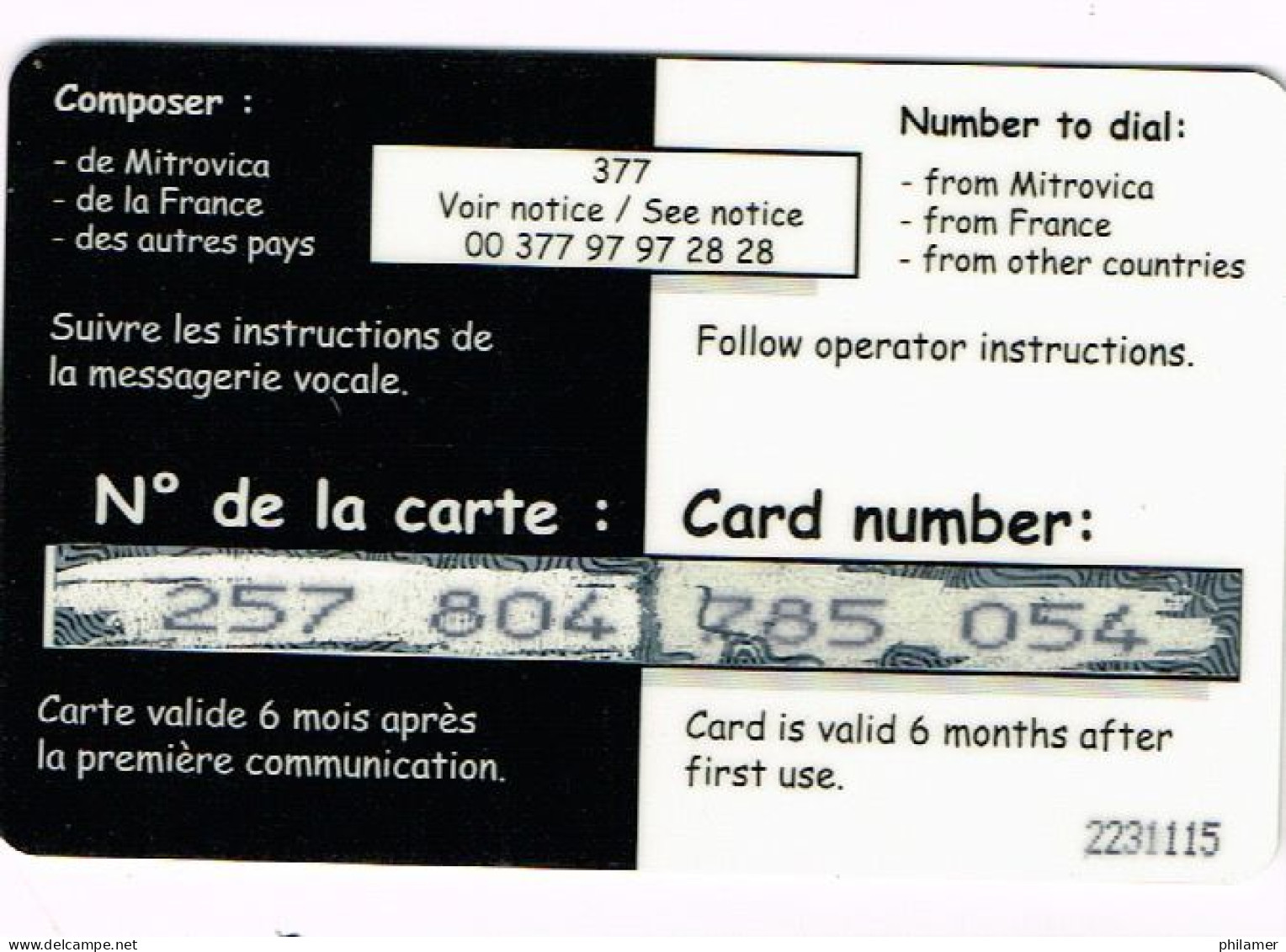 FRANCE TELECARTE PHONECARD ARMEE MILITAIRE ECOPHONING ECONOMAT UT BE -  Kaarten Voor Militair Gebruik