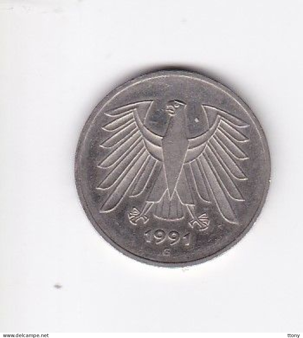 4 Pièces  5  Mark 1975 G  -  1977 F  -   1982   D  -   1991 G     Bundes  Répuplik  Deutschland - 5 Mark