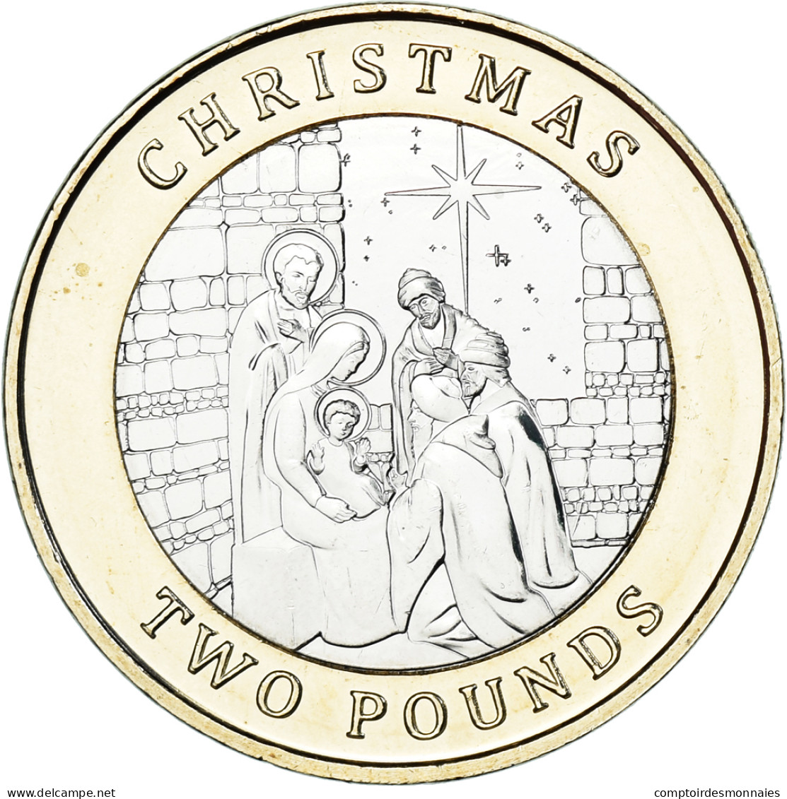 Monnaie, Gibraltar, 2 Pounds, 2022, Christmas, SPL, Bimétallique - Gibraltar
