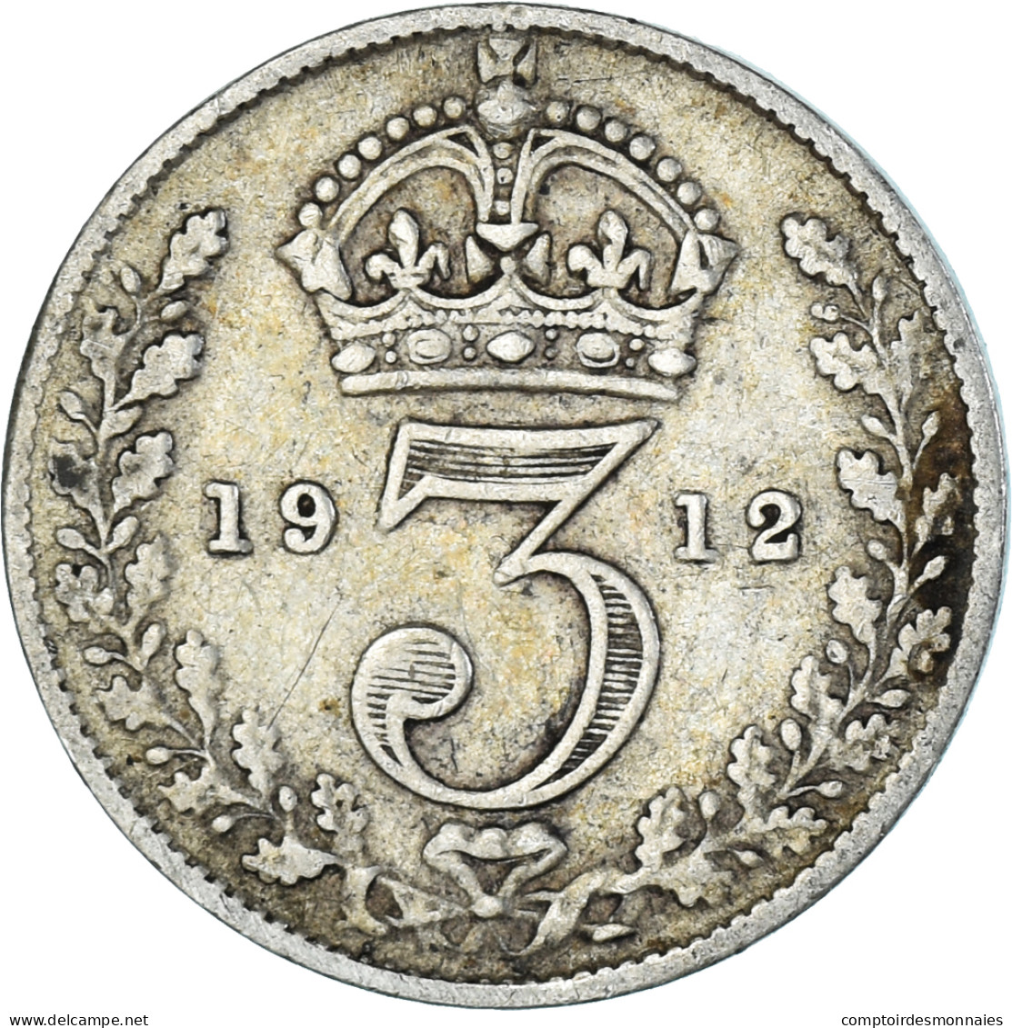 Monnaie, Grande-Bretagne, George V, 3 Pence, 1912, TTB, Argent, KM:813 - F. 3 Pence