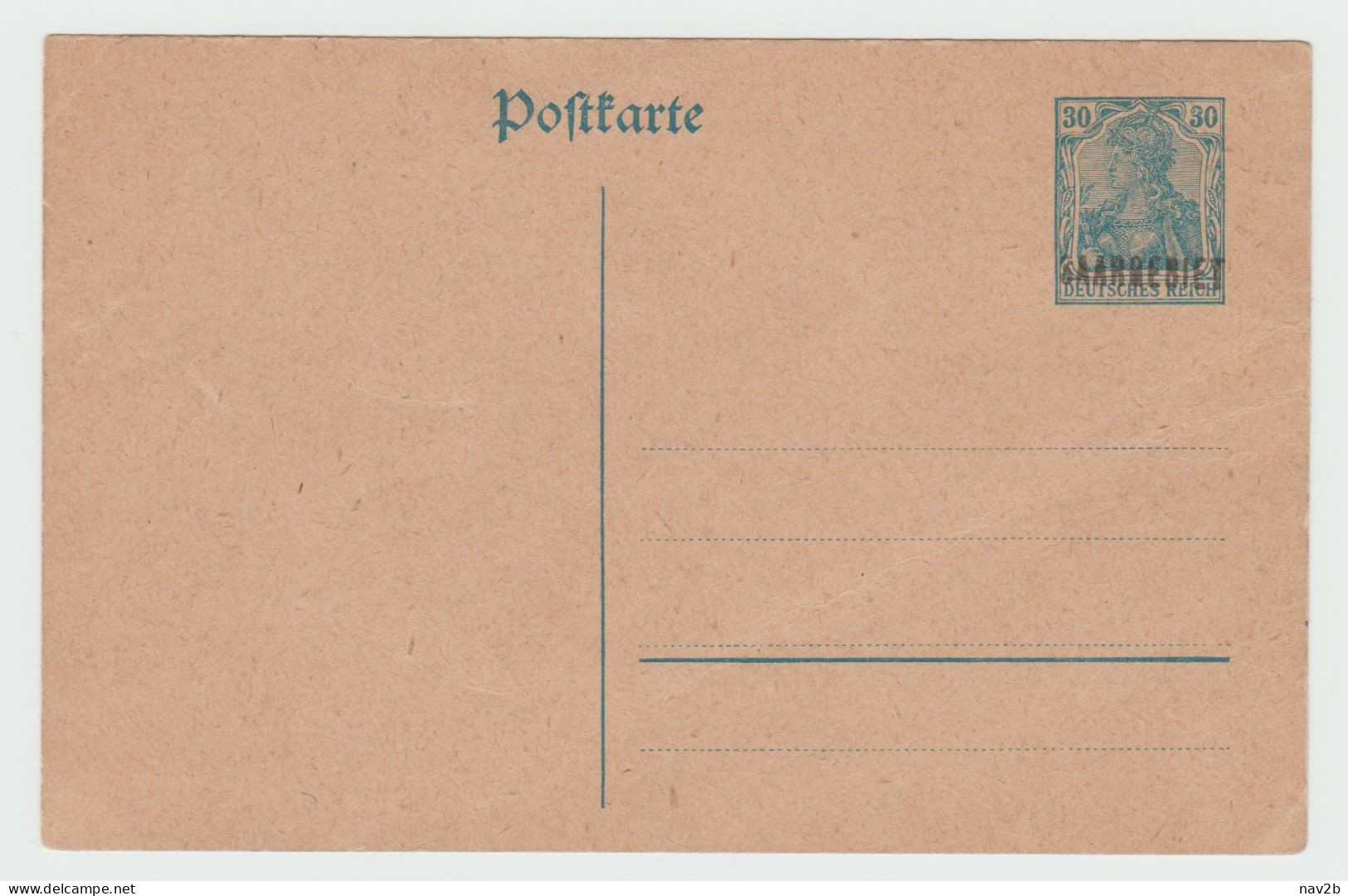 Entier Carte Postale 30 Pf  Bleu Clair Sur Chamois ( Surchargé III , 18,3 Mm ) . Neuve . - Interi Postali