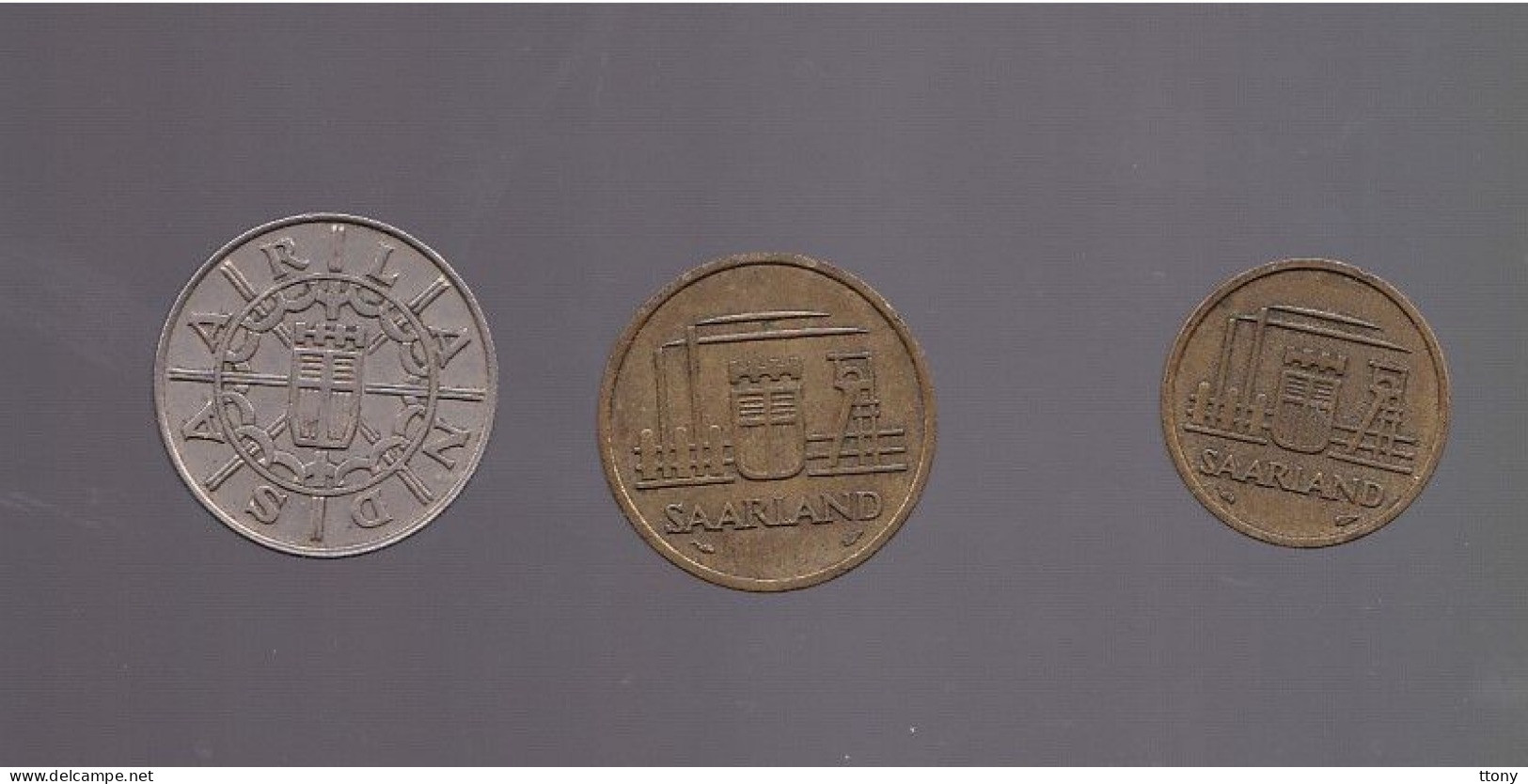 3 Pièces Sarre   Saarland  100  - 20 & 10    Franken  Année 1954 & 1955 - 100 Franken