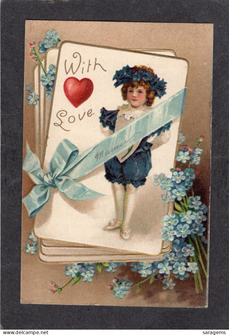 Ellen Clapsaddle(uns) - Valentines, Cute Child 1908 - Antique Postcard - Clapsaddle