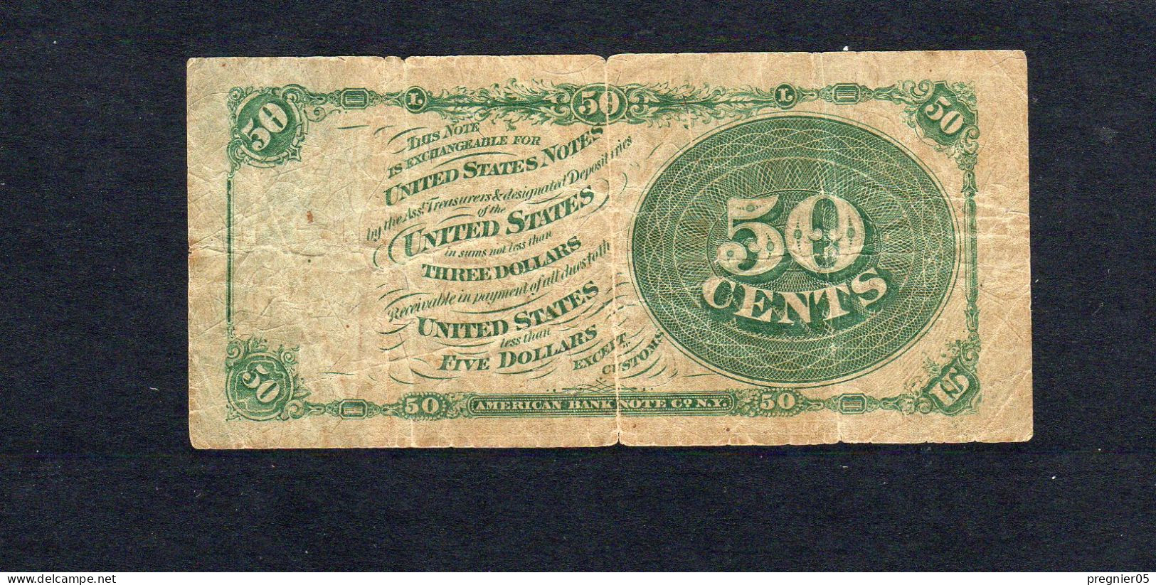 Baisse De Prix USA - Billet 50 Cents "Fractional Currency" - 4e émission 1863 TB/F P.120 - 1863 : 4° Emission