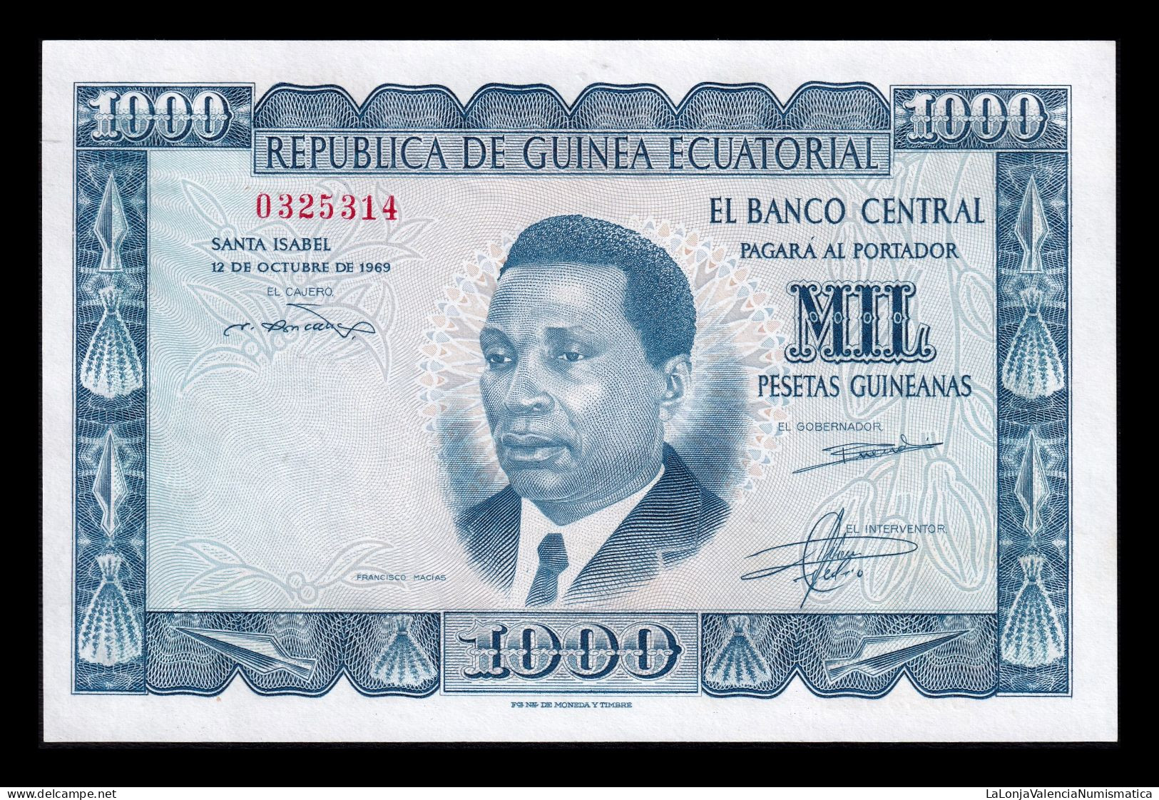 Equatorial Guinea Ecuatorial 1000 Pesetas 1969 Pick 3 Sc Unc - Equatorial Guinea