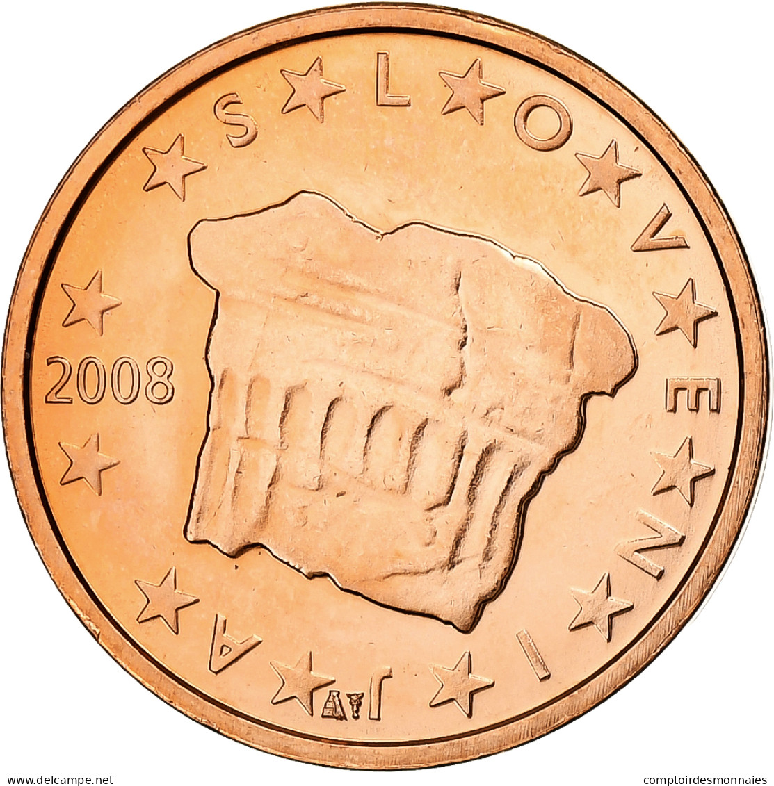 Slovénie, 2 Euro Cent, 2008, Cuivre Plaqué Acier, FDC, KM:69 - Slovenia