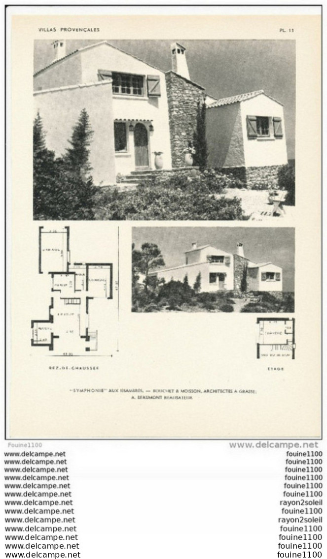 Achitecture Ancien Plan D'une Villa " Symphonie " Aux ISSAMBRES ( Architecte BOUCHET & MOISSON à GRASSES  Réal. Beaumont - Architektur