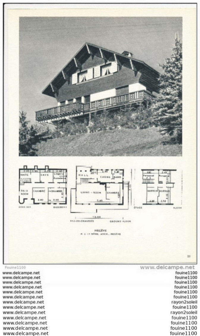 Architecture Ancien Plan De Chalet à  MEGEVE  ( Architecte H. J. LE MEME  à Megève     ) - Arquitectura