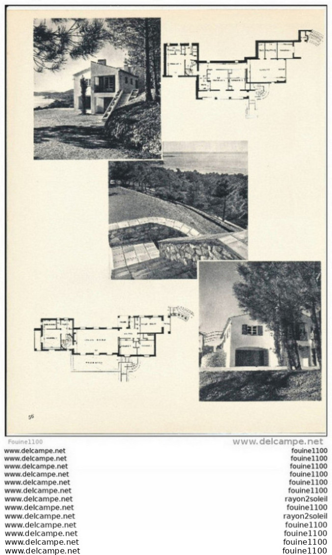 Architecture Ancien Plan D'une Villa " Les Avelans " Située à SAINTE MAXIME LA GARONNETTE ( Architecte  RICHIER ) - Architecture