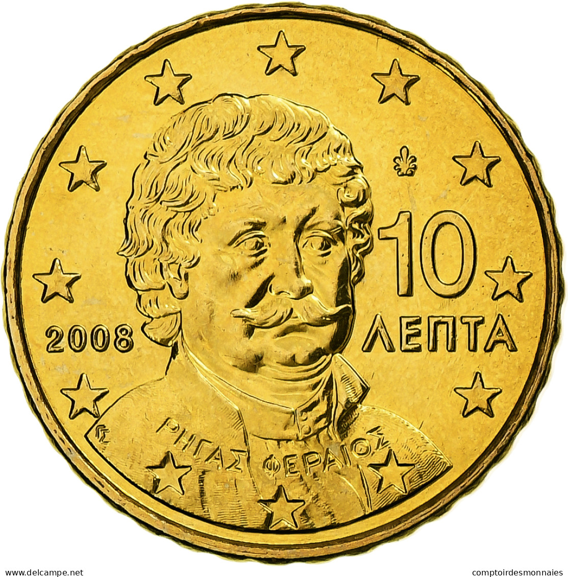 Grèce, 10 Euro Cent, 2008, Athènes, Laiton, FDC, KM:211 - Greece