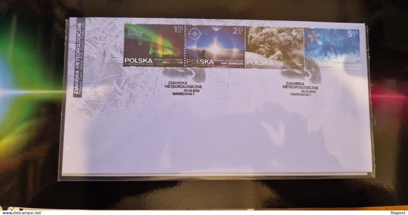 Poland 2008 + 2014  Booklet Meteorological Phenomena Wind Dessert Thunder Rainbow Whirlwind Cyclone FDC + 8 Stamps MNH** - Cuadernillos