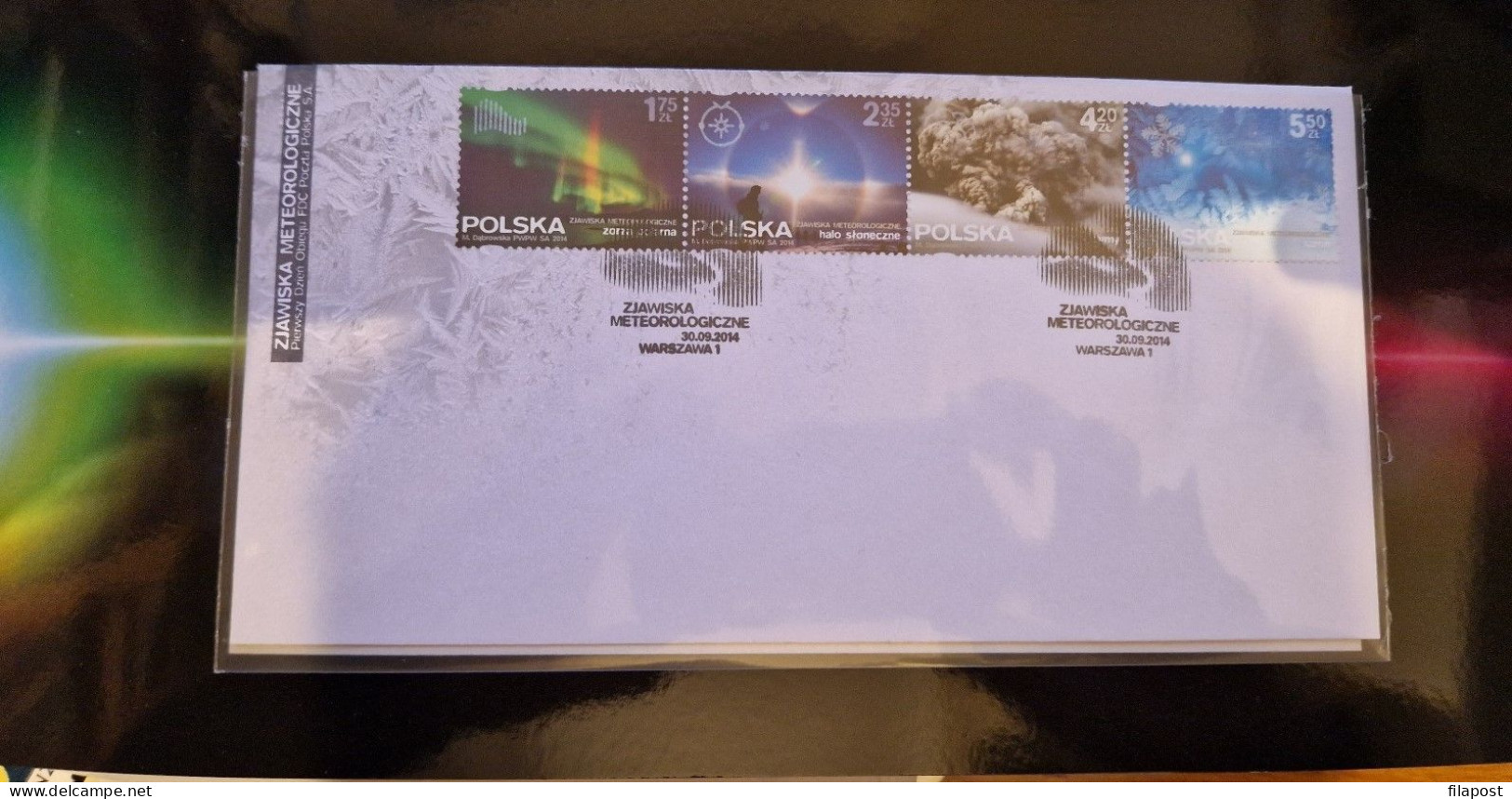 Poland 2008 + 2014  Booklet Meteorological Phenomena Wind Dessert Thunder Rainbow Whirlwind Cyclone FDC + 8 Stamps MNH** - Postzegelboekjes