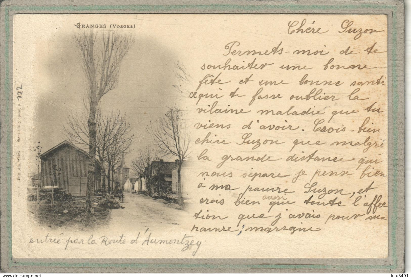 CPA - GRANGES (88) - Aspect De L'entrée Du Village Par La Route D'Aumontzey En 1903 - Granges Sur Vologne