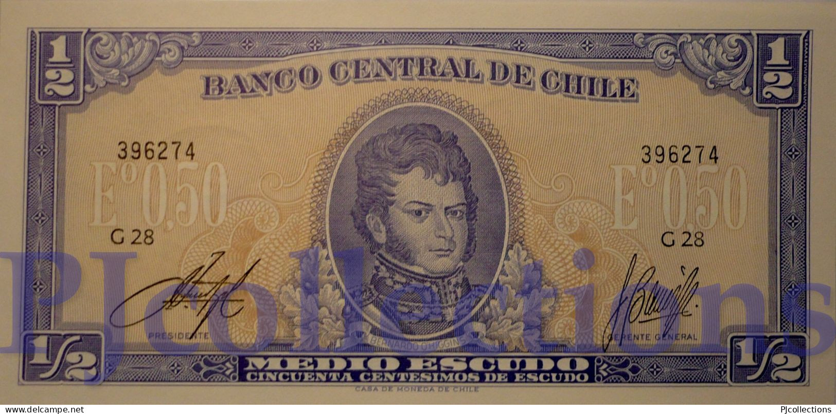 CHILE 1/2 ESCUDOS  1962/75 PICK 134Aa UNC - Chili