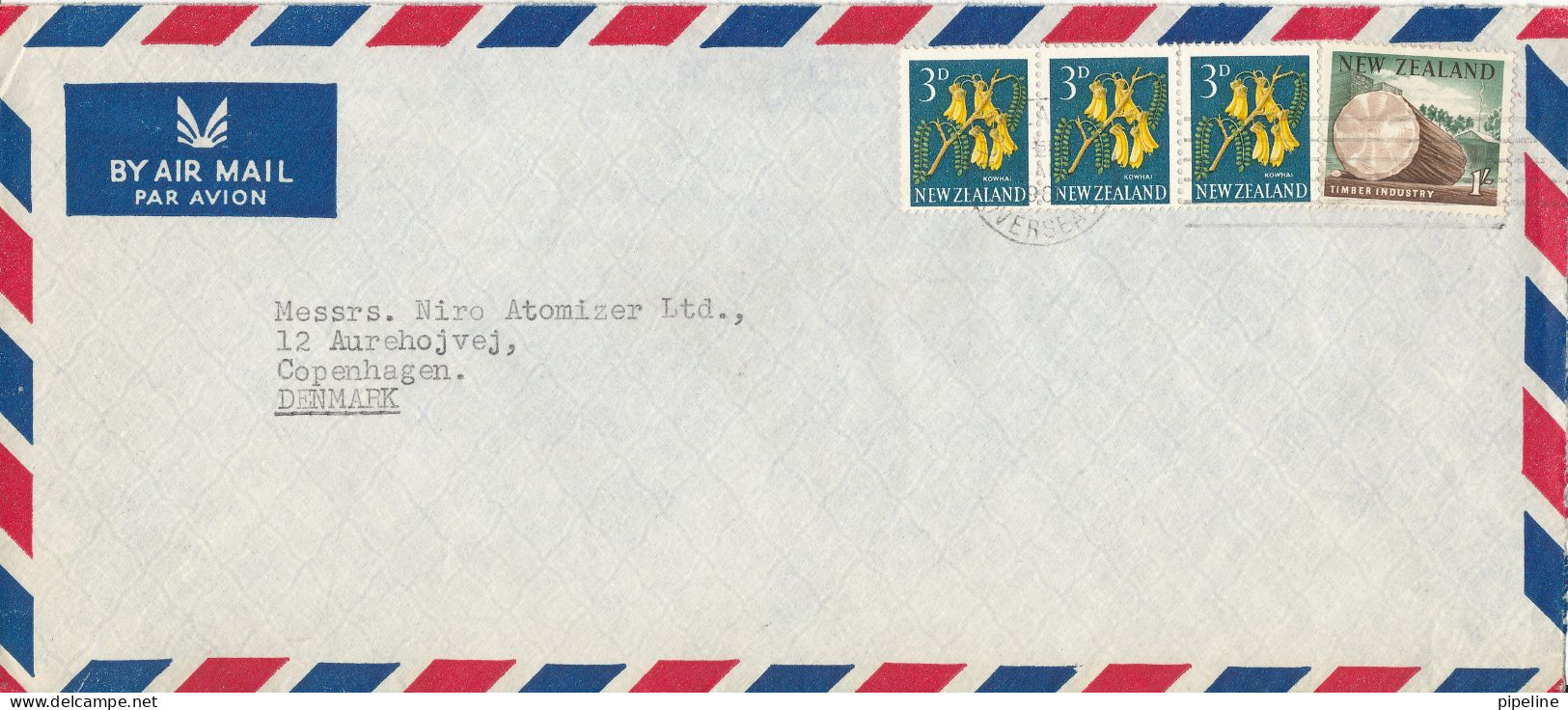 New Zealand Air Mail Cover Sent To Denmark 1966 ?? Topic Stamps - Poste Aérienne