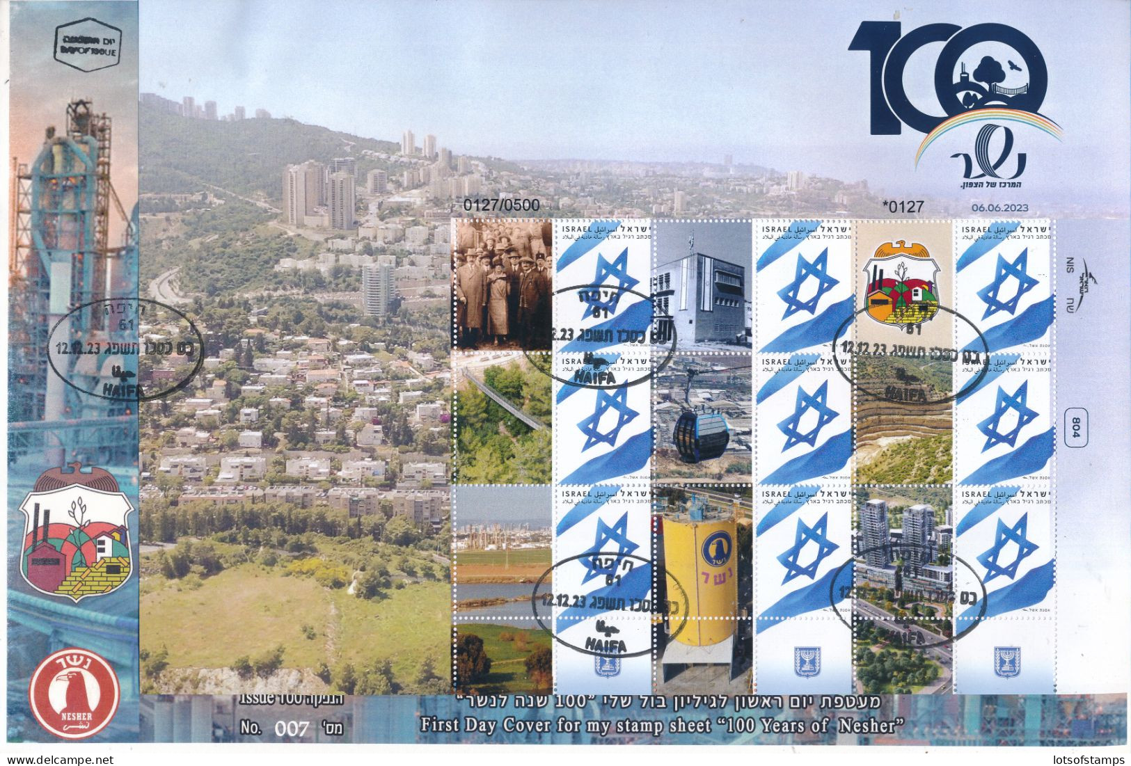 ISRAEL 2023 NESHER CENTENNIAL 100 YEARS SHEET FDC - Ongebruikt