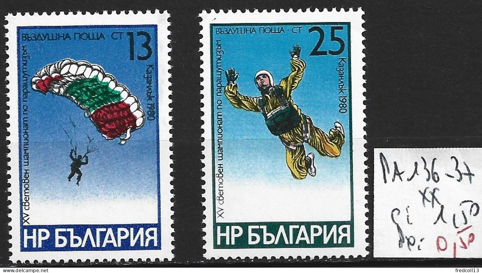 BULGARIE PA 136-37 ** Côte 1.50 € - Airmail