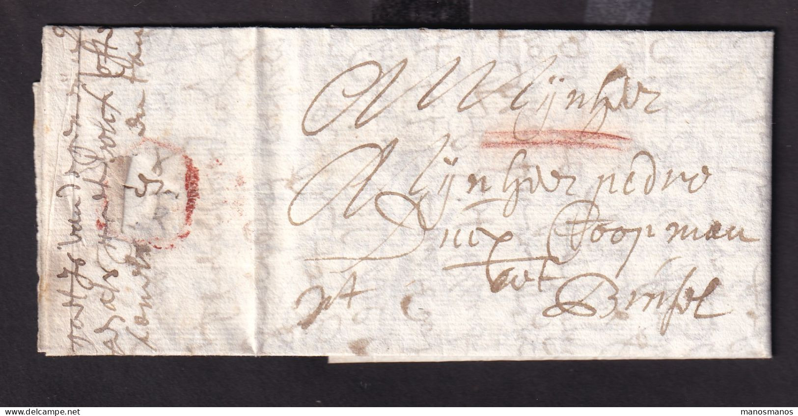 338/40 - Lettre Précurseur 1701 ANTWERPEN Vers BRUXELLES  - Marque Horizontale à La Craie (transport Par Messager) - 1621-1713 (Spaanse Nederlanden)