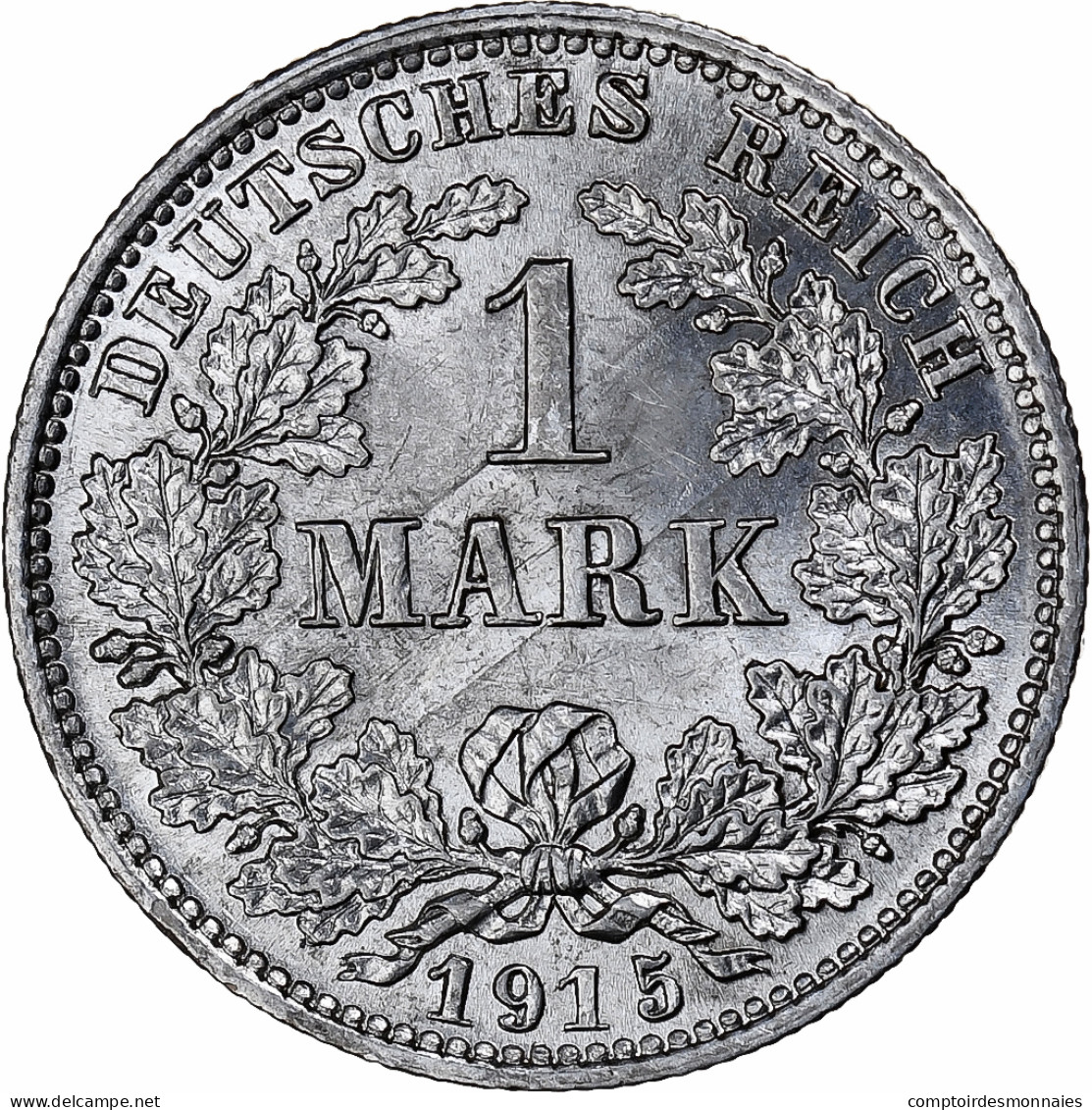 Empire Allemand, Wilhelm II, Mark, 1915, Muldenhütten, Argent, SUP+, KM:14 - 1 Mark